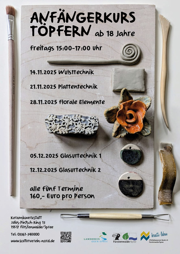 Anfängerkurs Töpfern ab 18 Jahre